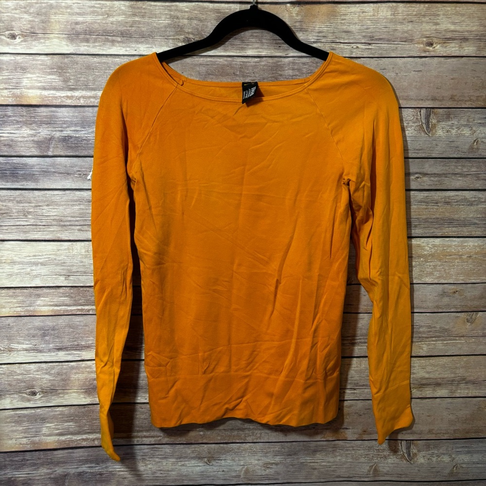 Wolford Viscose Seamless Pullover Top Size Small?  Orange Gold E3
